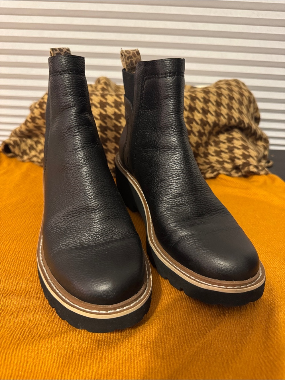 Dolce Vita Huey H2O Black Leather Waterproof Lug Sole Booties